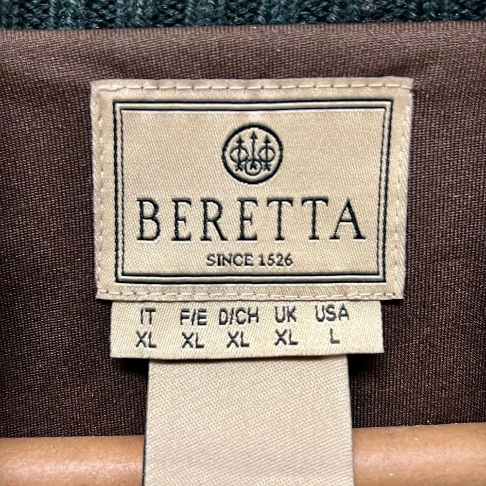 Beretta Sweater. EUC. Large. Windproof Liner. Forest Green. Very Warm in Wind. - Picture 6 of 6